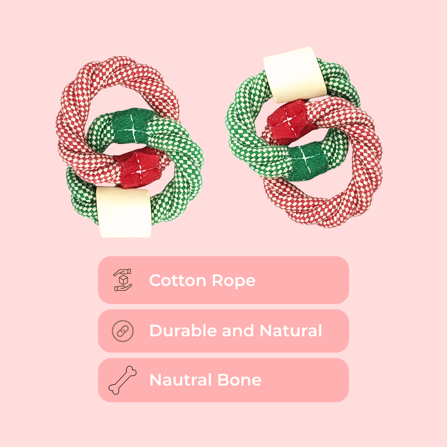 Double Ring Rope Dog Toy – Durable Tug & Chew Toy