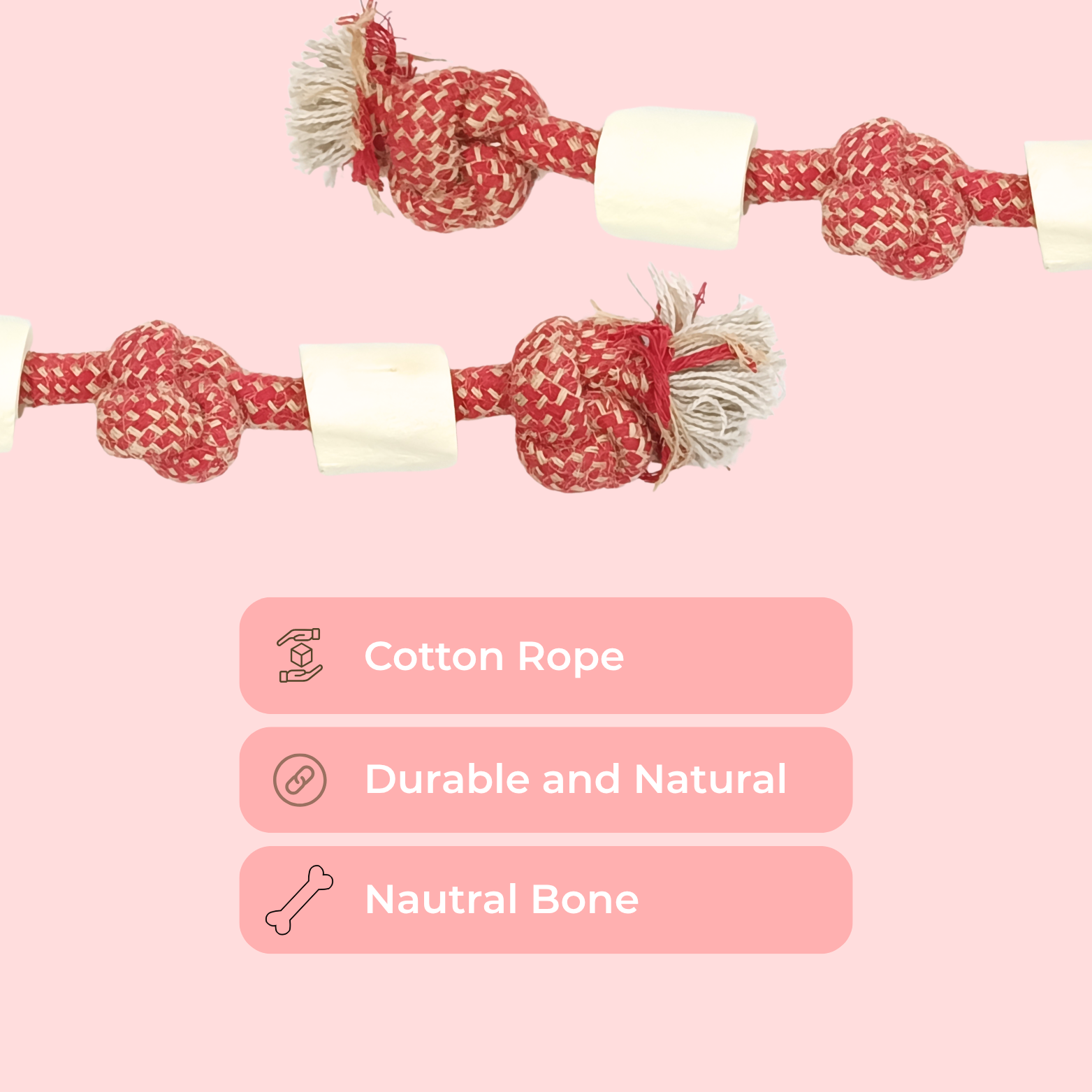 Triple Knot Bone Rope Toy – Strong Chew & Dental Toy