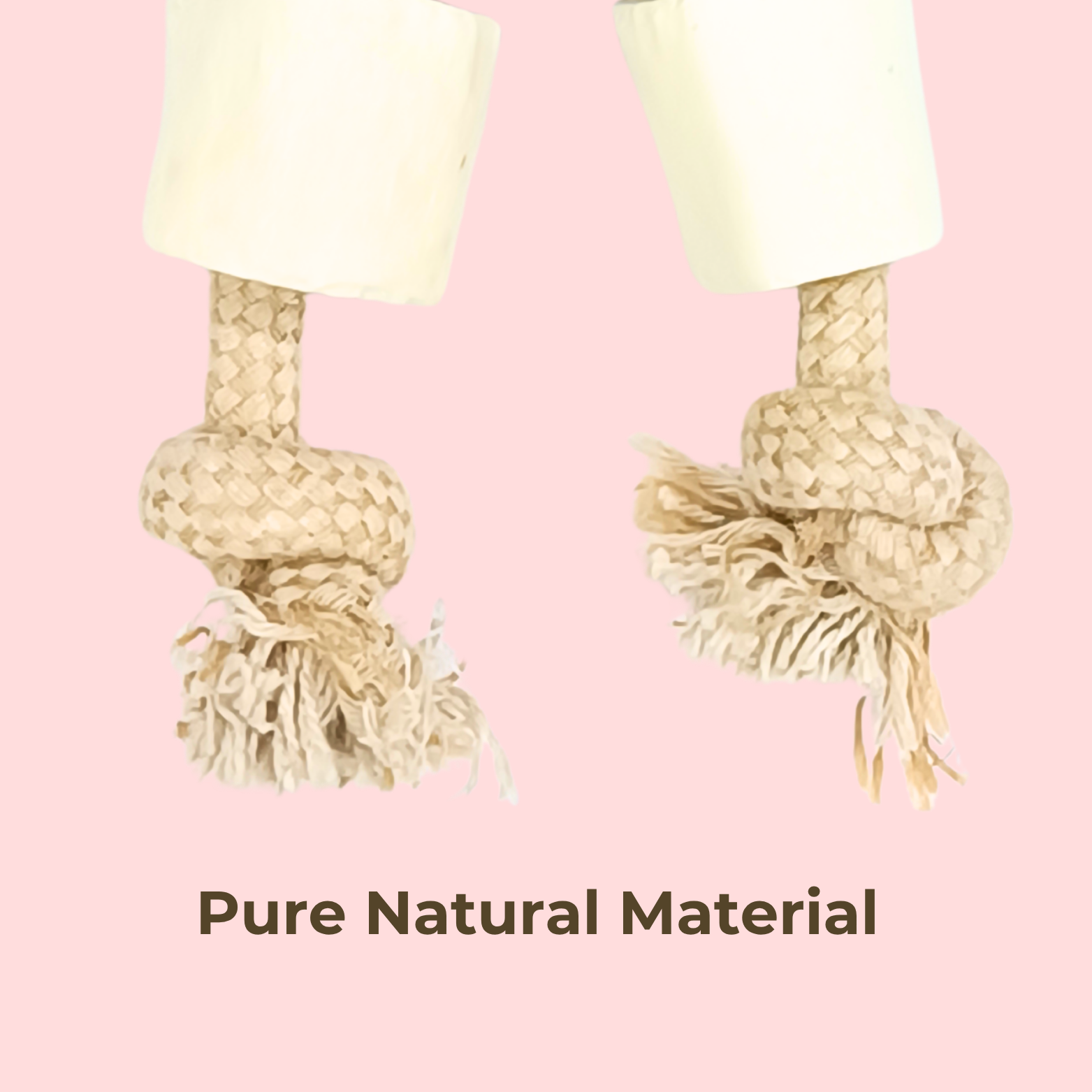 Suede Cow Dog Toy with Rope & Bone – Natural Chew Toy