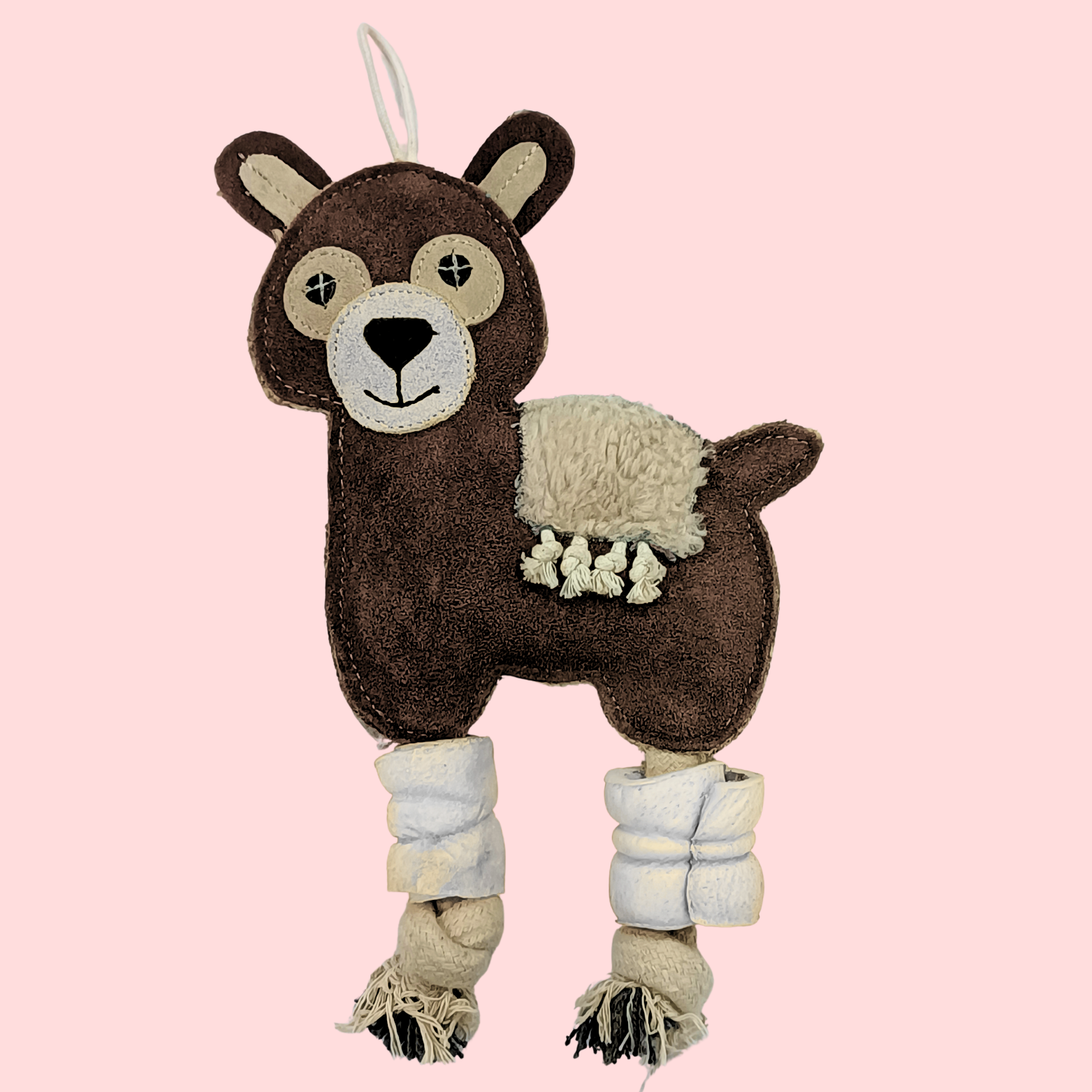 Alpaca Suede & Rope Dog Toy