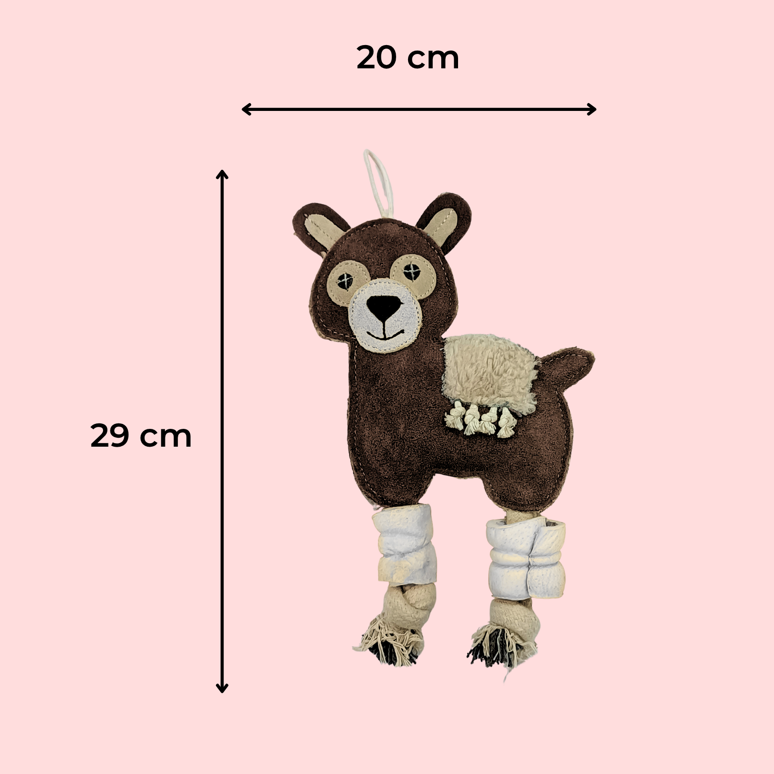 Alpaca Suede & Rope Dog Toy