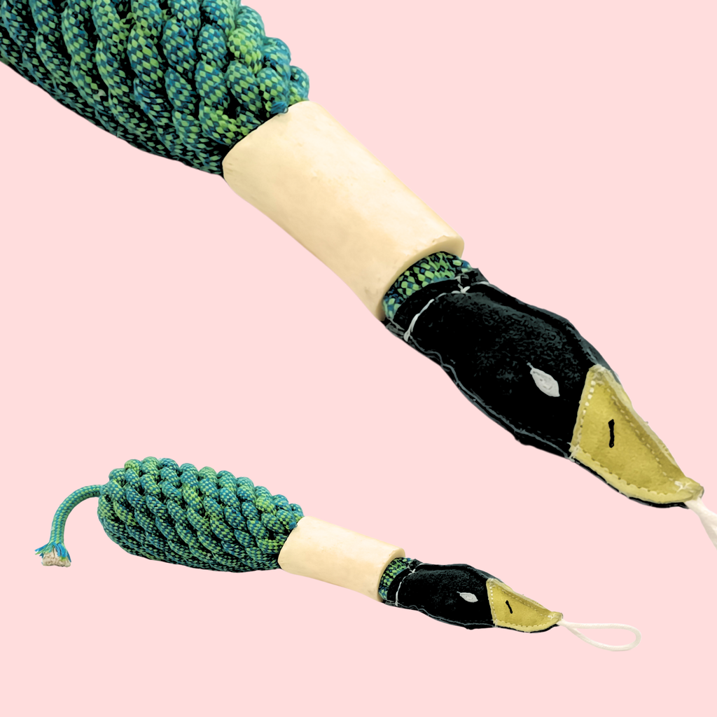 Rope Duck Dog Toy with Natural Bone