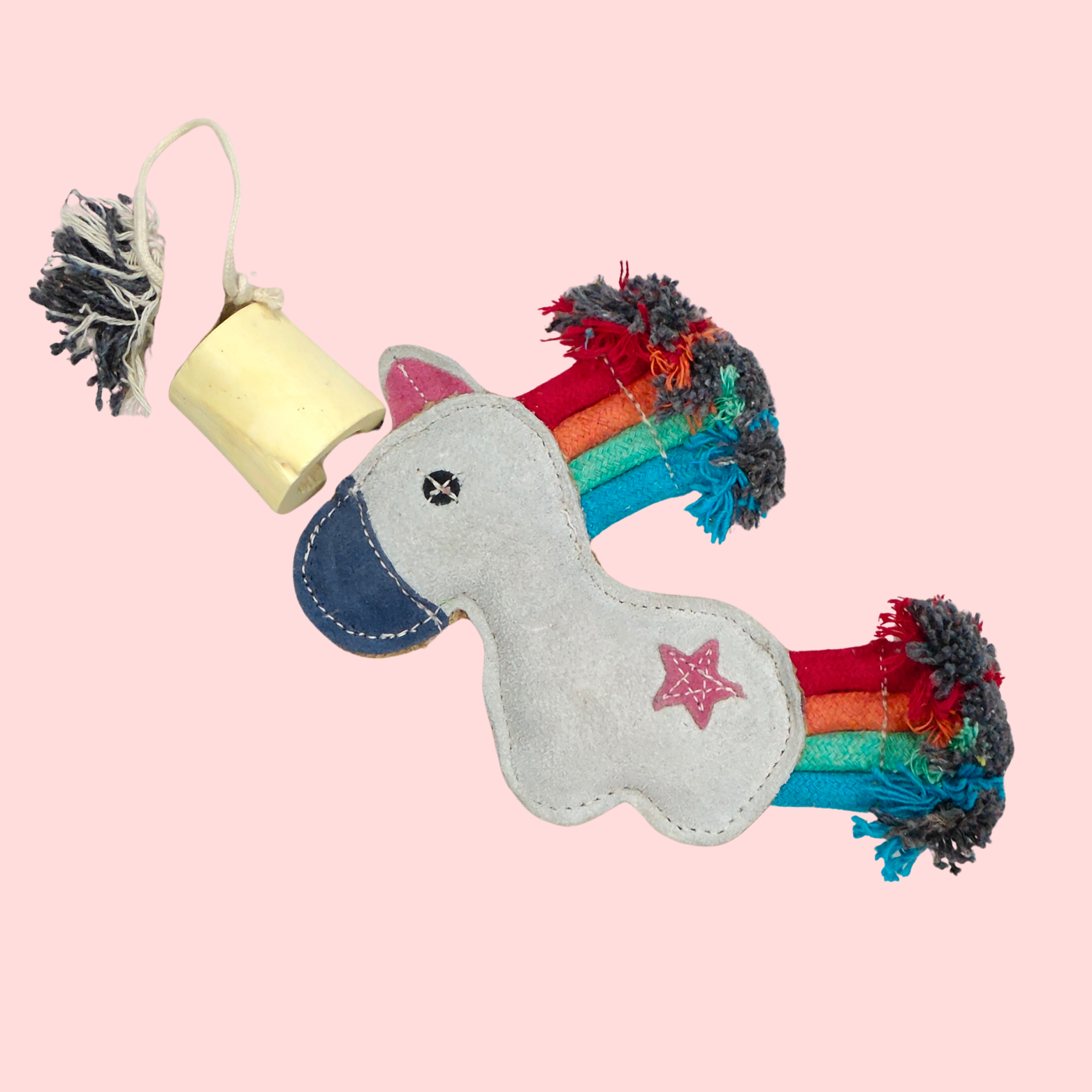 Suede Unicorn Rope Dog Toy – Natural Safe Chew Toy for Puppies