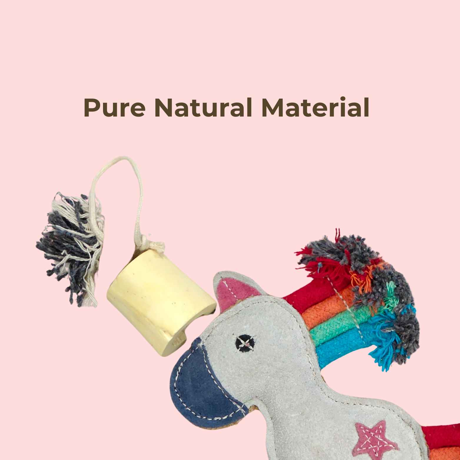 Suede Unicorn Rope Dog Toy – Natural Safe Chew Toy for Puppies