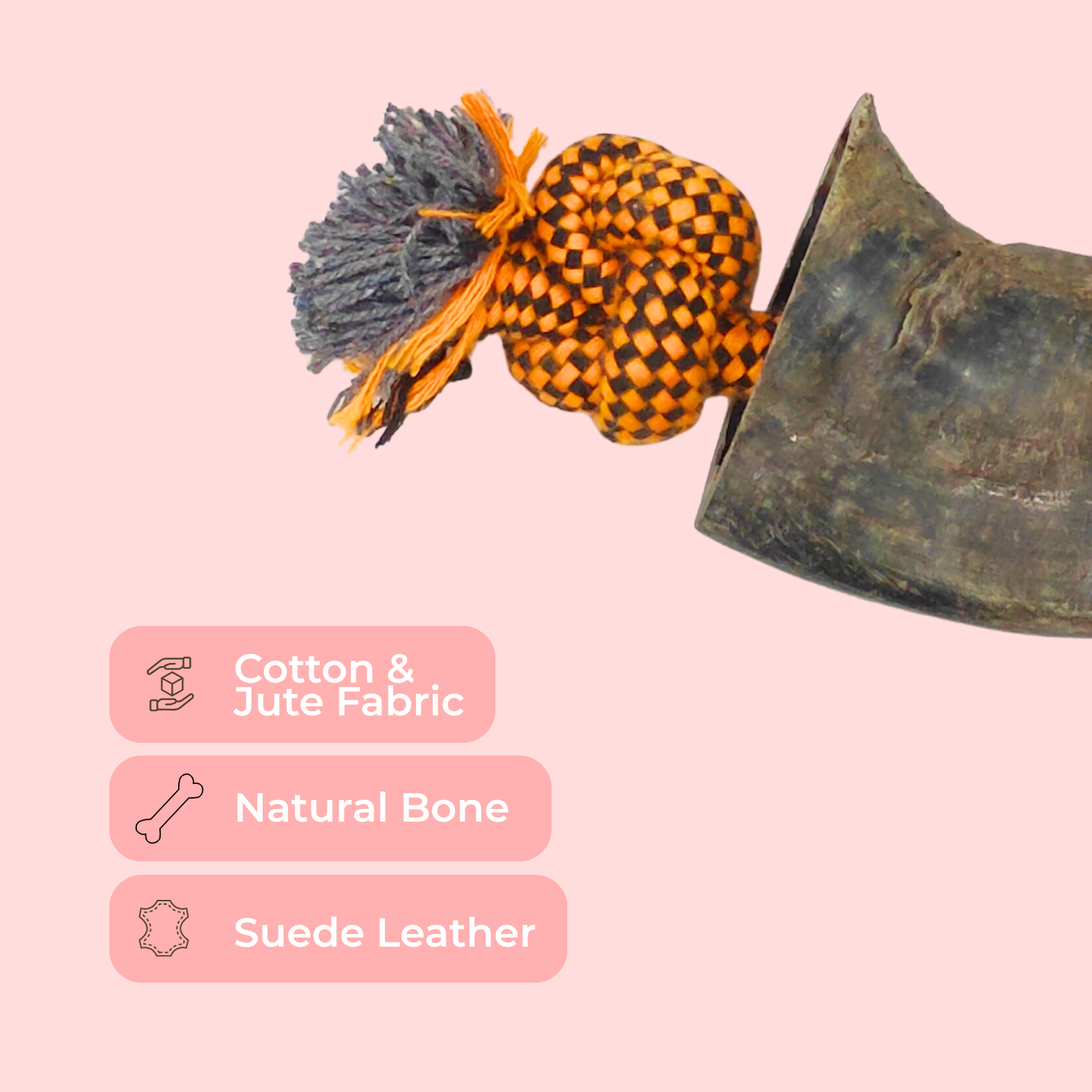 Natural Horn & Rope Dog Toy – Long Lasting Chew Toy for Dogs