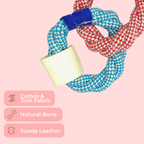 Natural Cotton Rope Dog Toy – Double Ring Chew Toy for Puppies & Small Dogs | Durable & Safe