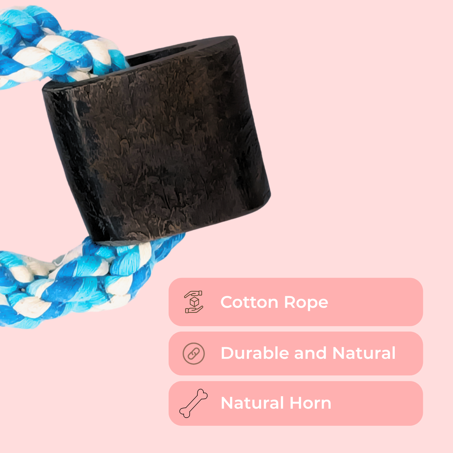 Rope Ring Dog Toy with Horn