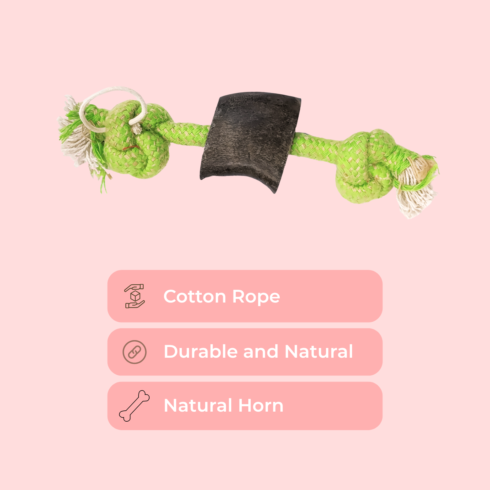 Double Knot Rope Horn Dog Toy