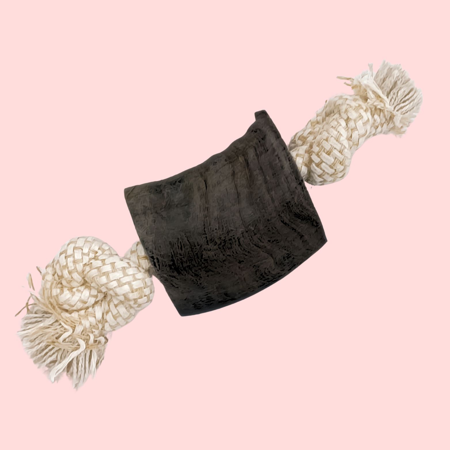 Rope Bone Toy with Natural Horn Center