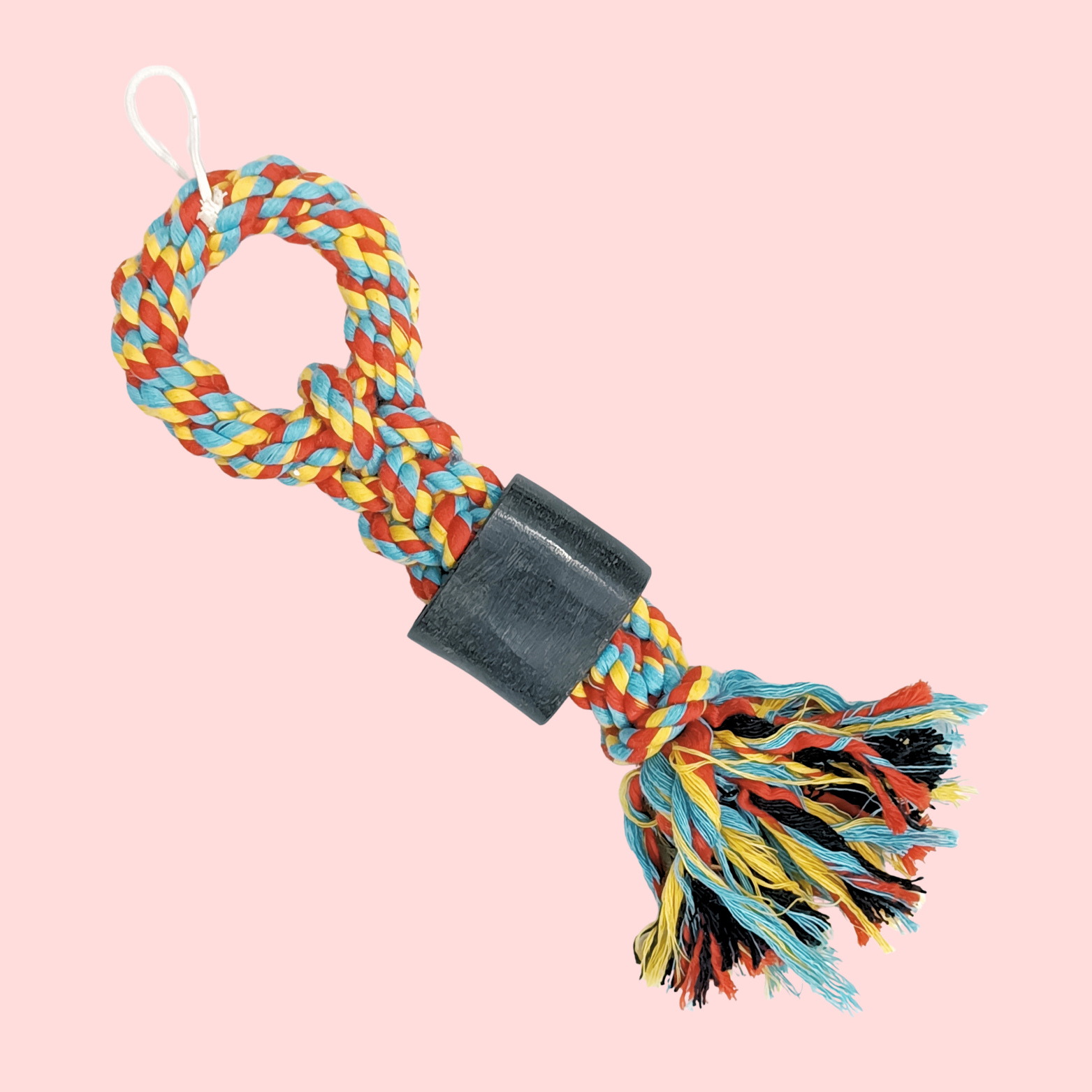 Colorful Braided Rope Tug Toy with Horn