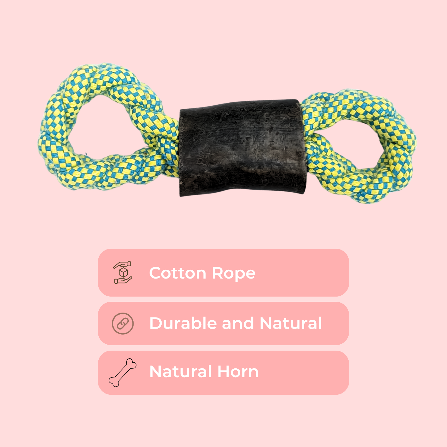 Rope Ring Dog Toy with Horn Center