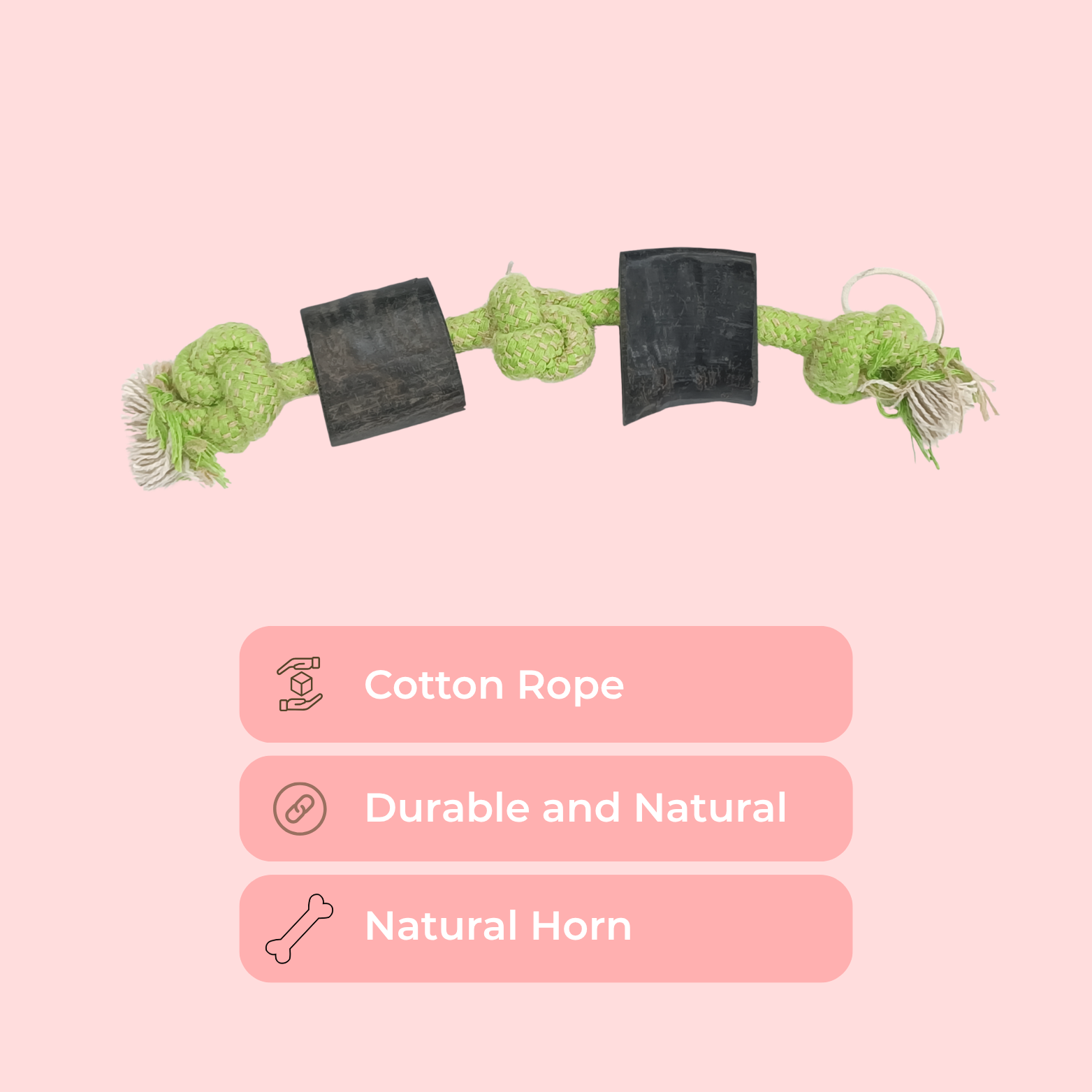 Heavy Duty Double Knot Rope Toy with 2 Horn