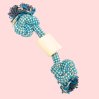 Natural Rope & Bone Double Knot Dog Toy – Durable Chew Toy