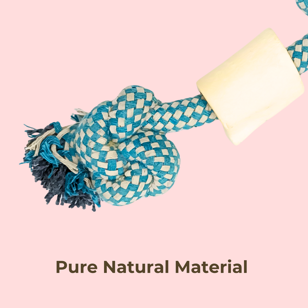 Natural Rope & Bone Double Knot Dog Toy – Durable Chew Toy