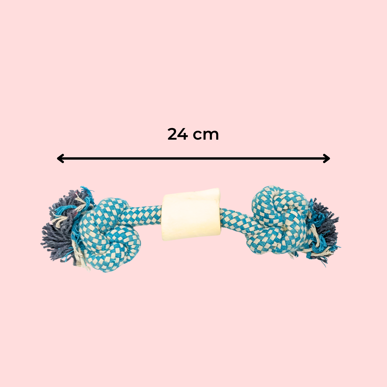 Natural Rope & Bone Double Knot Dog Toy – Durable Chew Toy