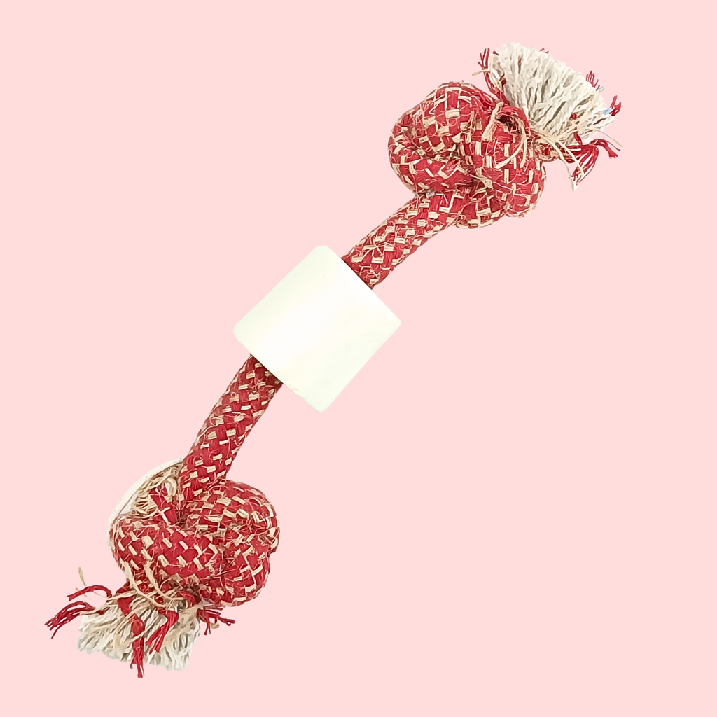 Natural Rope & Bone Knot Dog Toy – Strong Chew Toy for Dogs