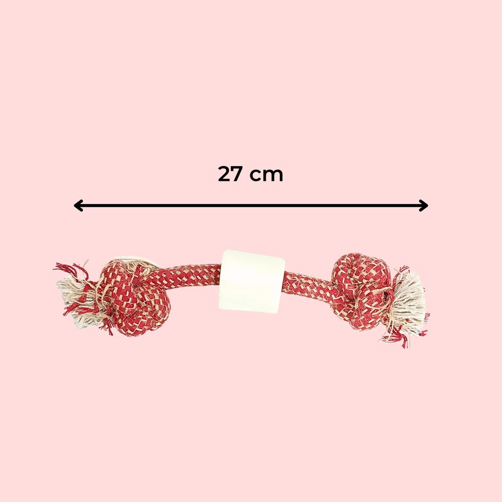 Natural Rope & Bone Knot Dog Toy – Strong Chew Toy for Dogs