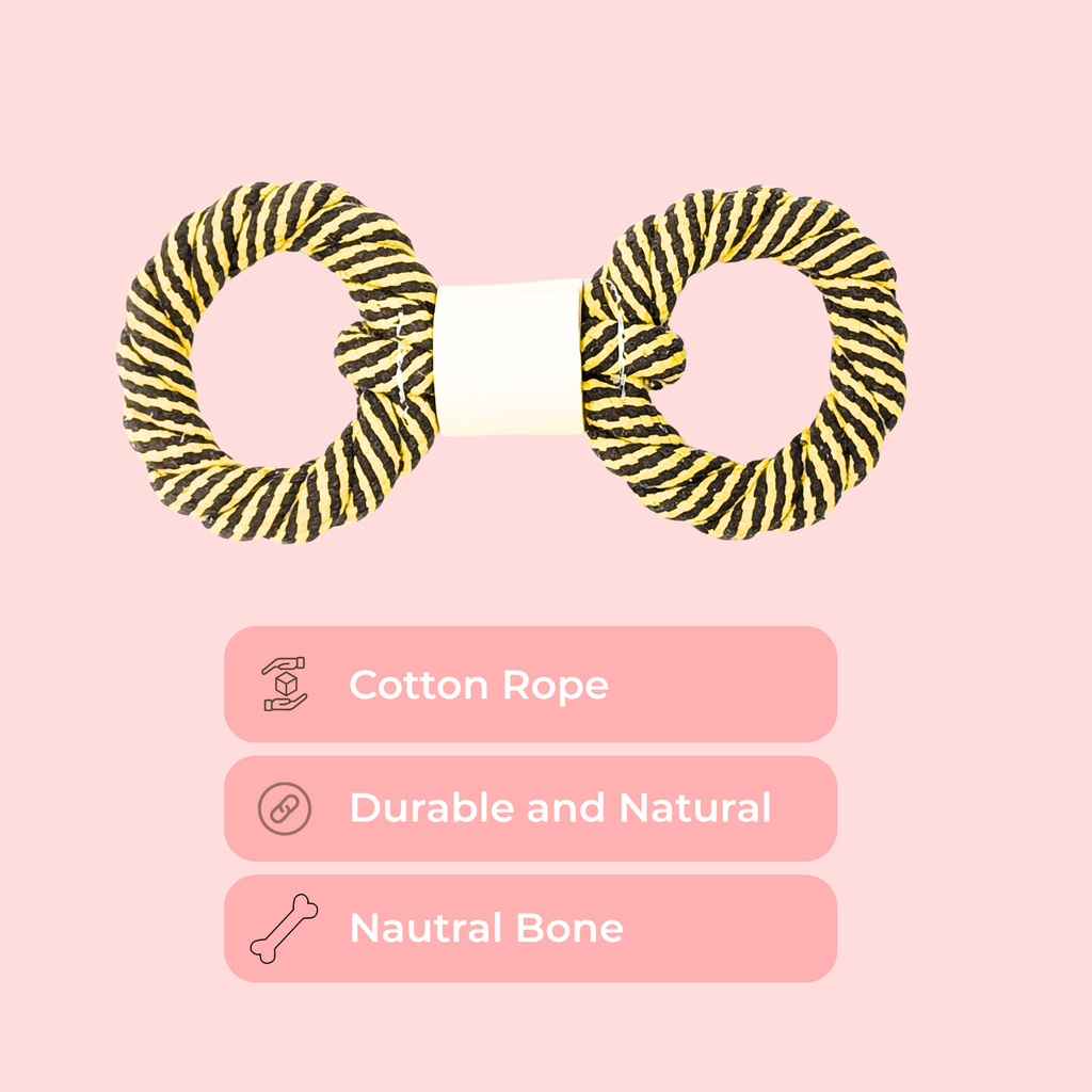 Double Ring Rope Dog Toy – Heavy Duty Tug Toy