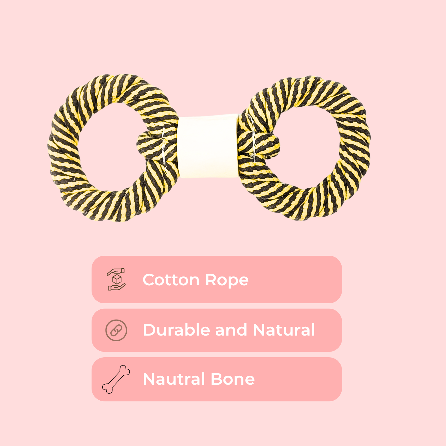Double Ring Rope Dog Toy – Heavy Duty Tug Toy