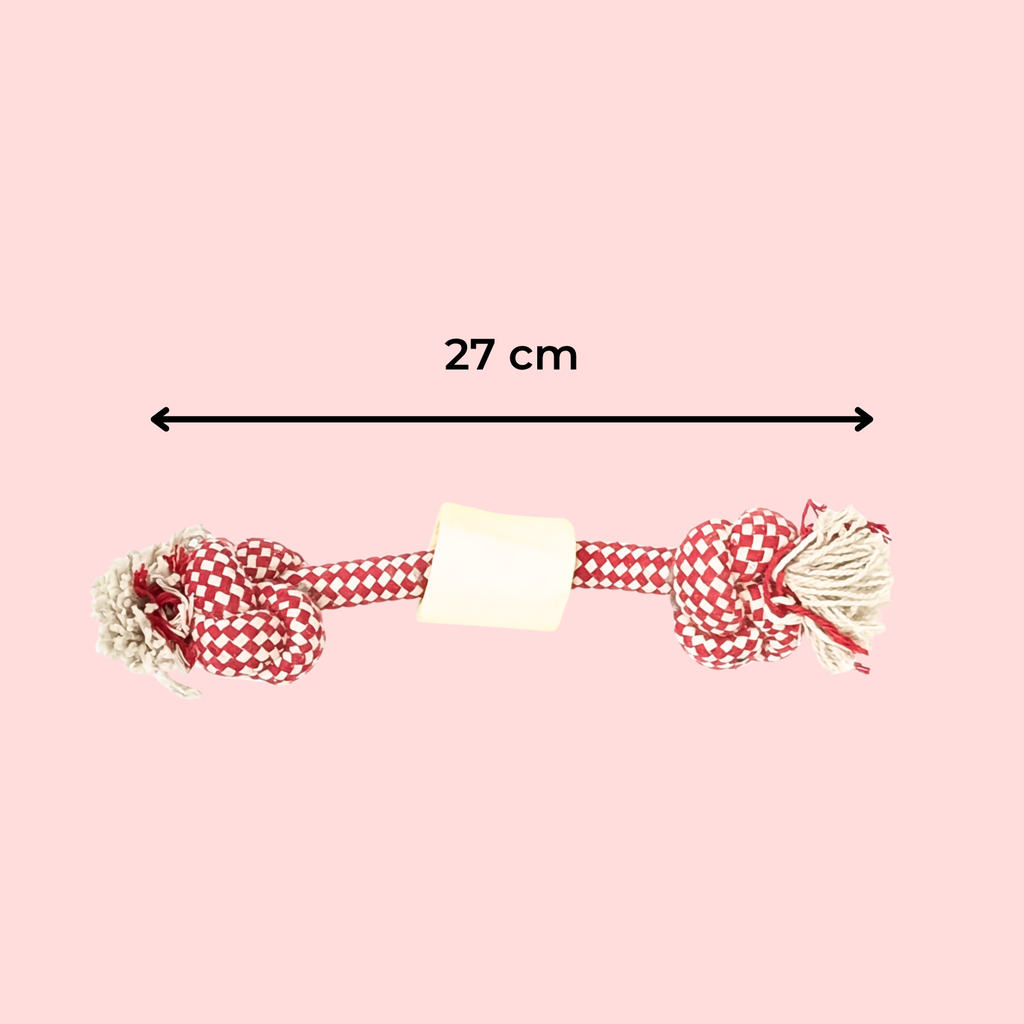Rope & Bone Dumbbell Dog Toy – Interactive Chew Toy