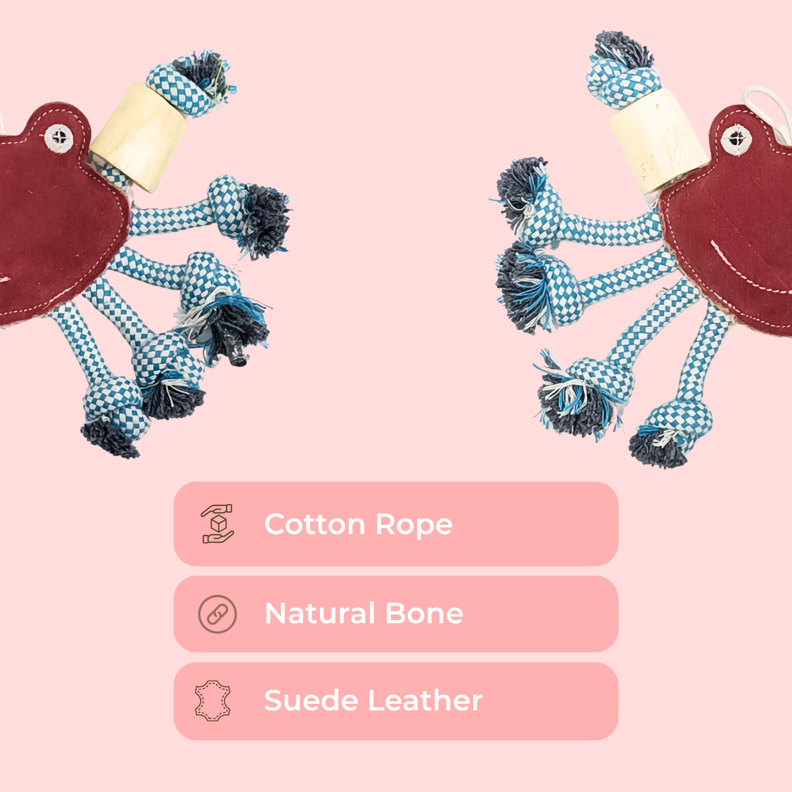 Suede Crab Rope Dog Toy – Interactive Chew & Tug Toy