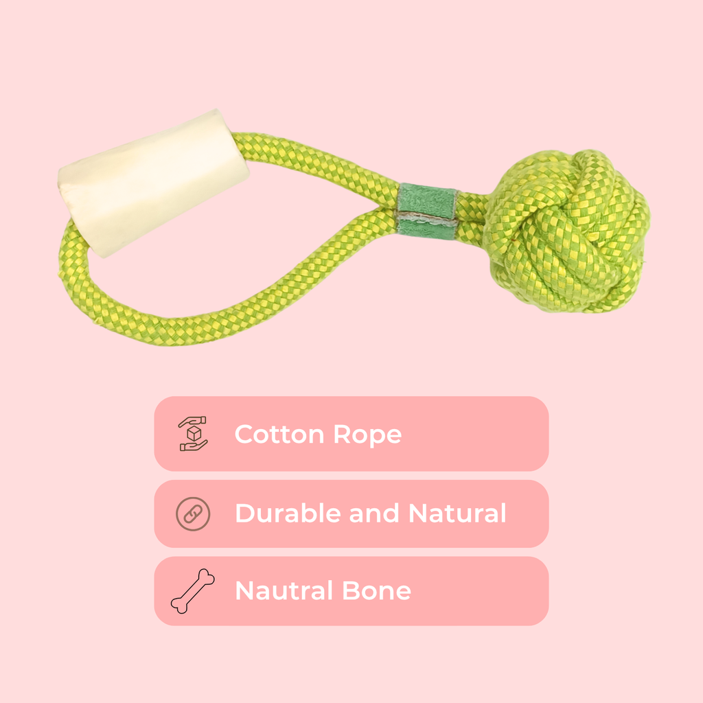 Rope Ball with Loop Handle Dog Toy – Fetch & Tug Toy