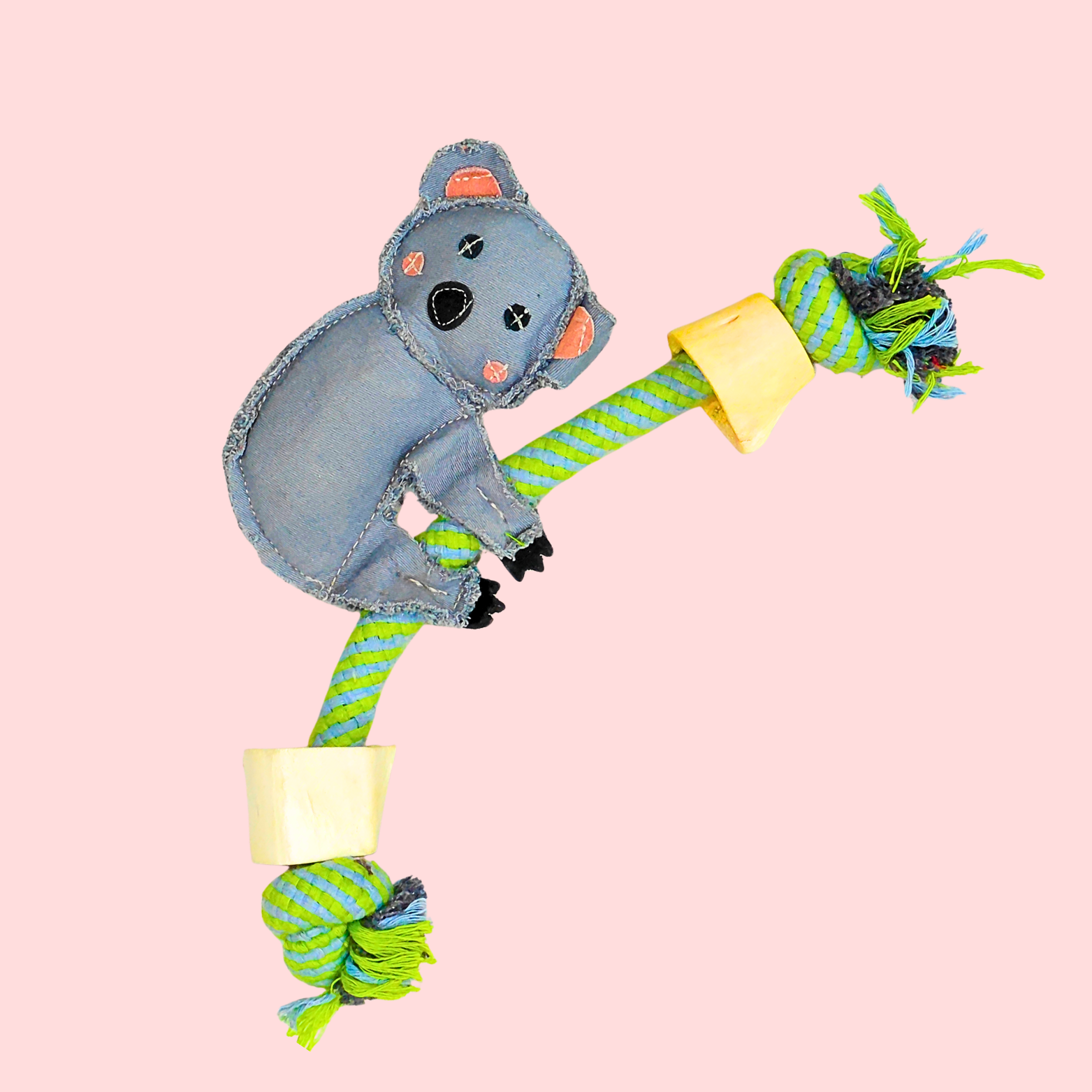 Suede Koala Rope Dog Toy – Soft Natural Chew Toy for Puppies